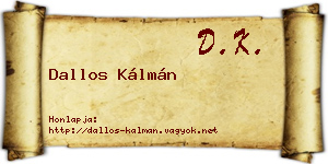 Dallos Kálmán névjegykártya
